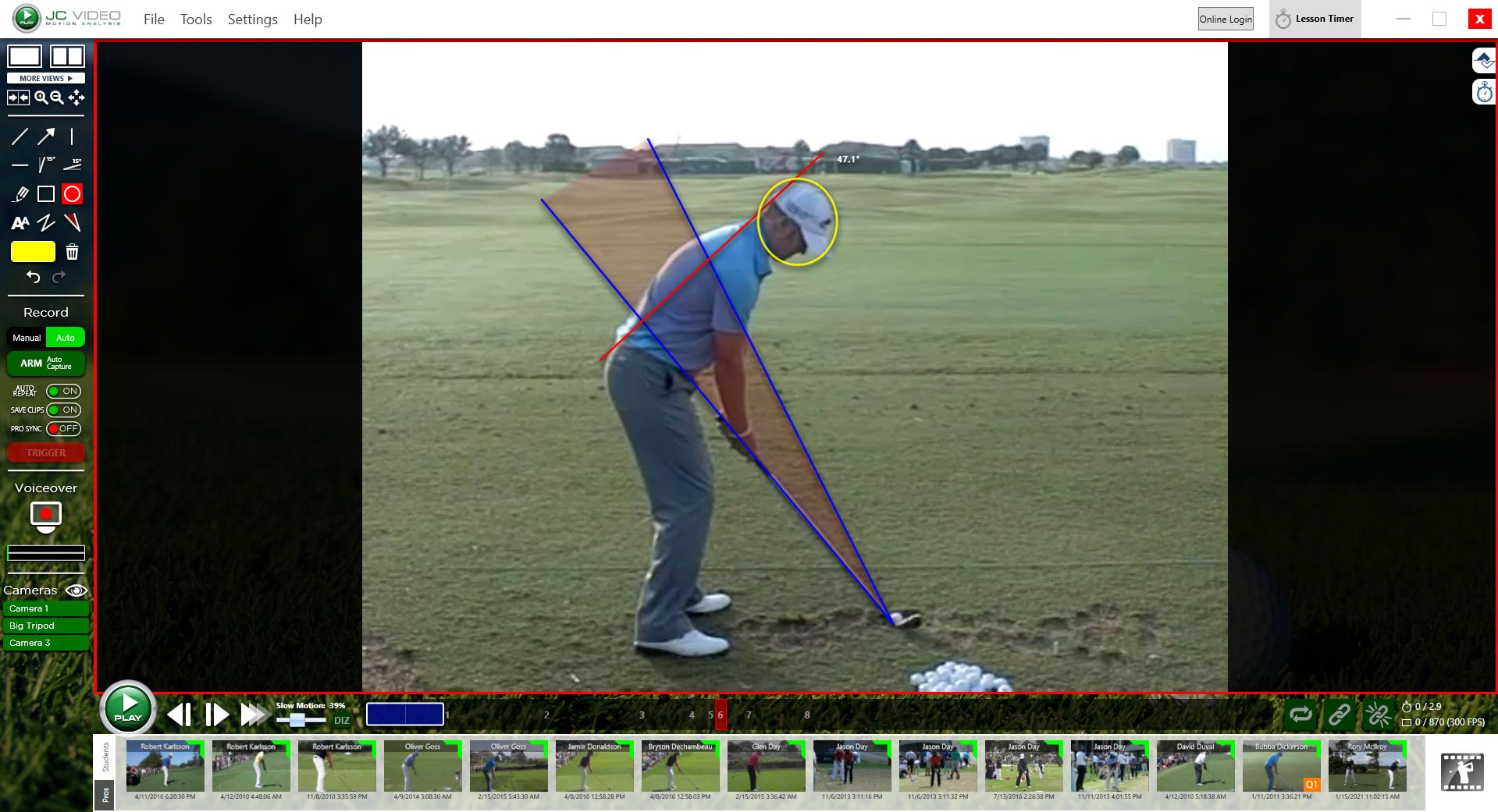 Golf player development coaching session